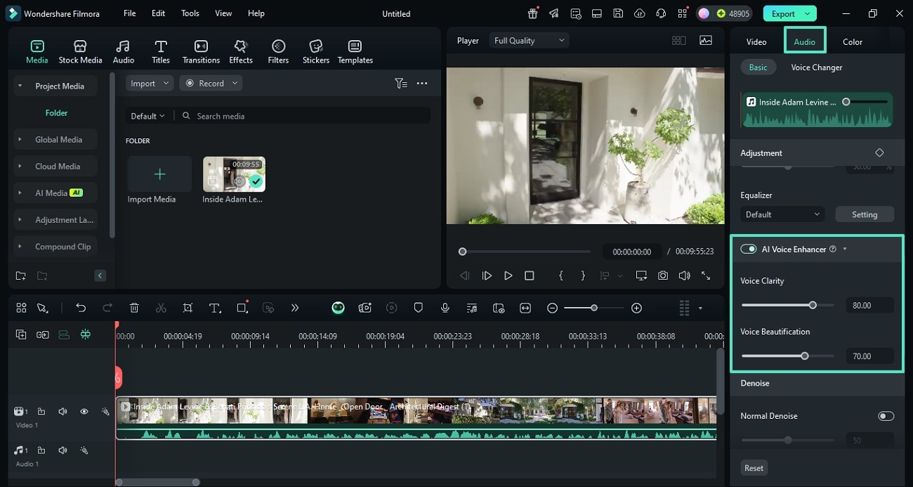 use sliders of ai video enhancer
