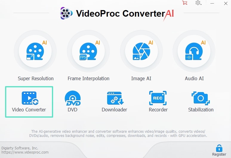 videoproc video converter tool