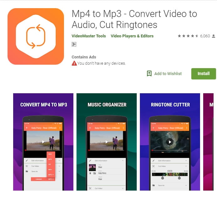  App convertitore da MP4 a MP3