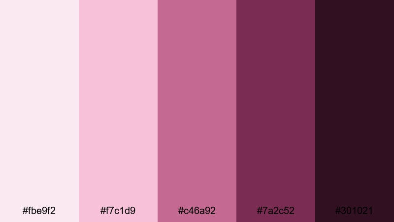 mulberry dawn blush mulberry color palette with hex codes