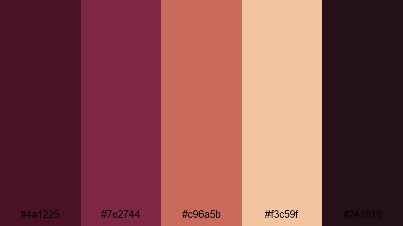 mulled wine glow wine red color palette with hex codes