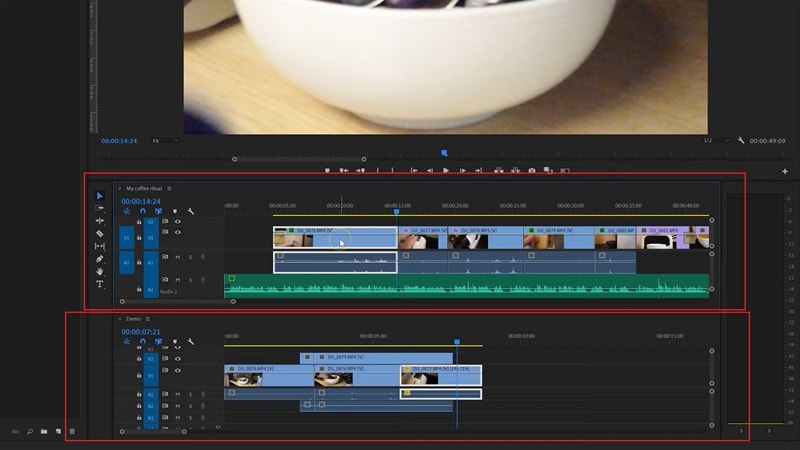 dual timeline view in premiere pro