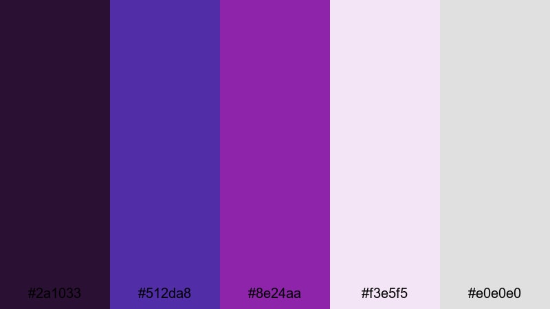 museum gallery plum dark magenta color palette with hex codes
