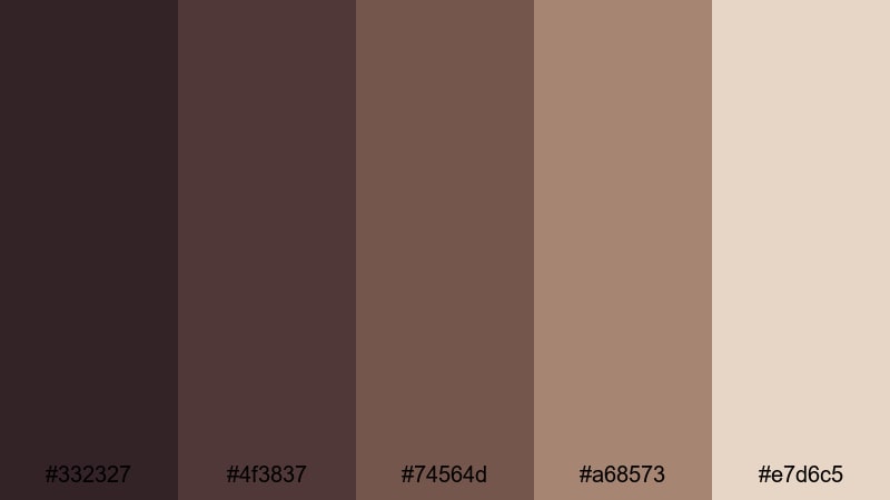 mushroom heather trail purple brown color palette with hex codes
