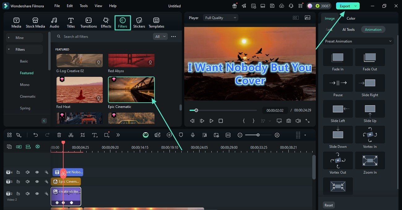 export music video from filmora