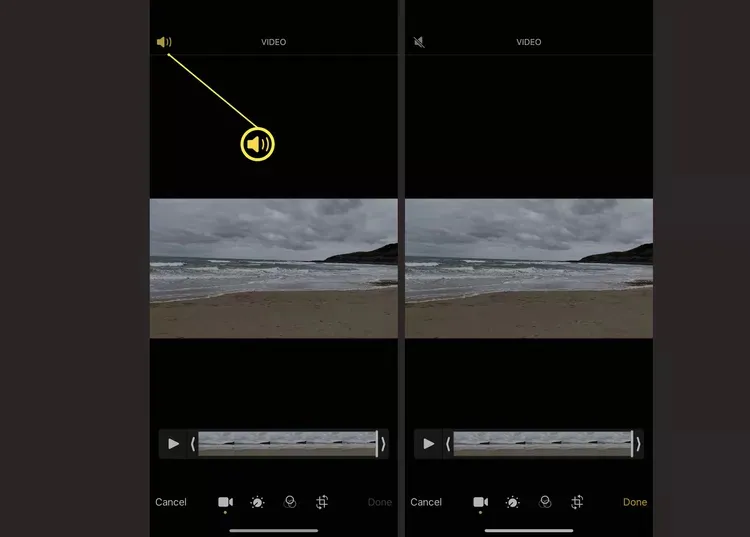 couper le son d'une vidéo sur un iPhone 