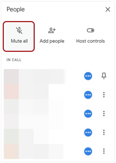  Alle bei Google Meet stummschalten  