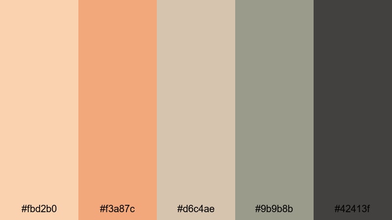 muted apricot workspace apricot color palette with hex codes