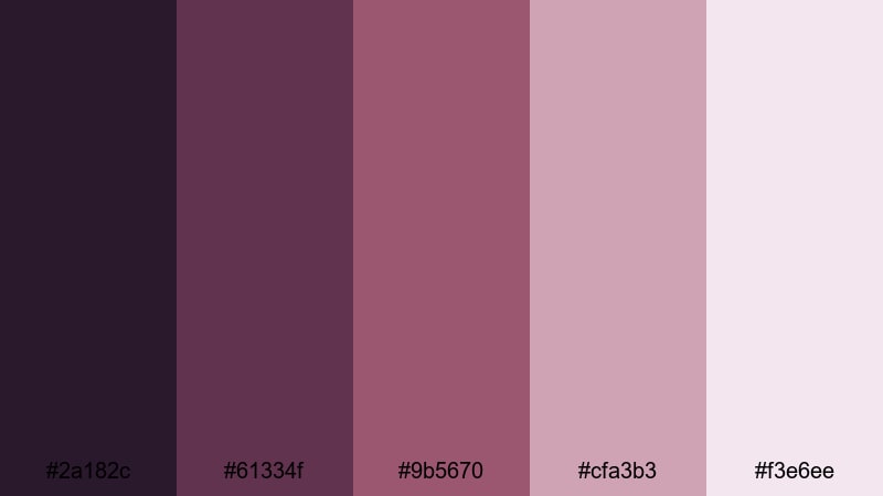 muted berry interface purple red color palette with hex codes