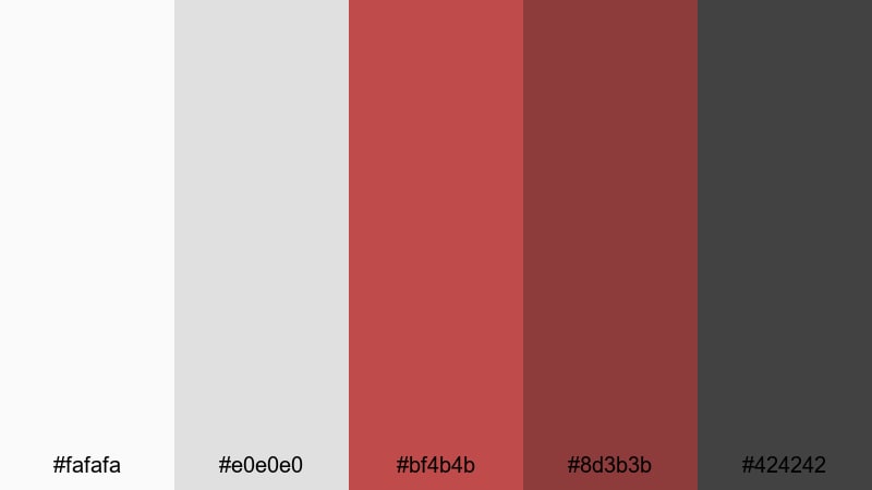 muted brick accent red color palette with hex codes