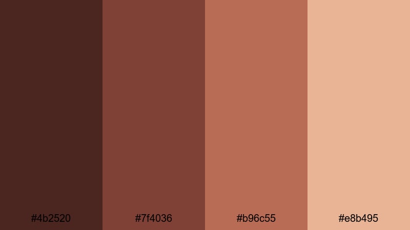 muted brick studio brown red color palette with hex codes