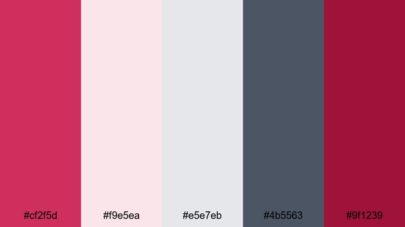 muted cerise interface cerise color palette with hex codes