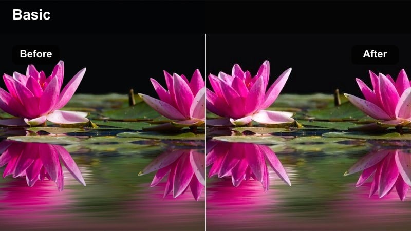 Muted golden city street scene with subtle cinematic color grading on buildings and sky.