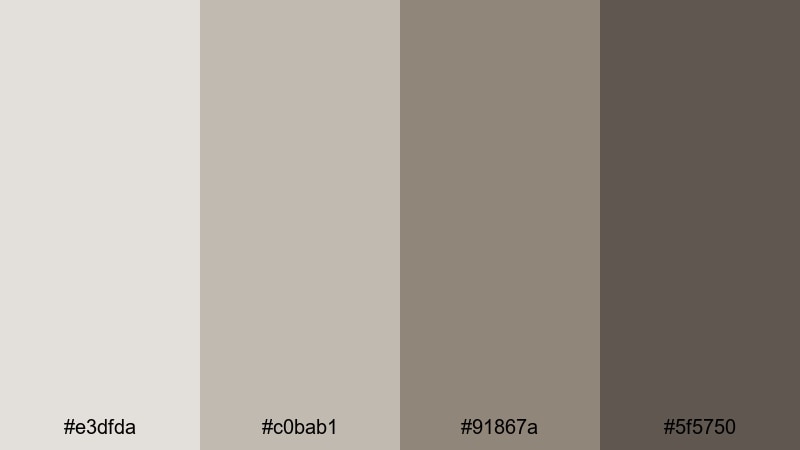 muted city morning gray brown color palette with hex codes
