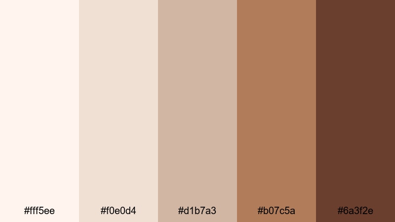 muted copper spotlight seashell color palette with hex codes