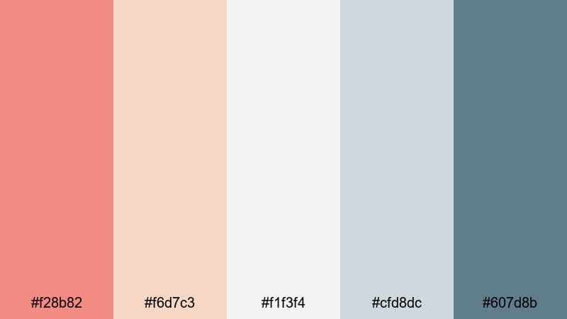 muted coral interface coral color palette with hex codes