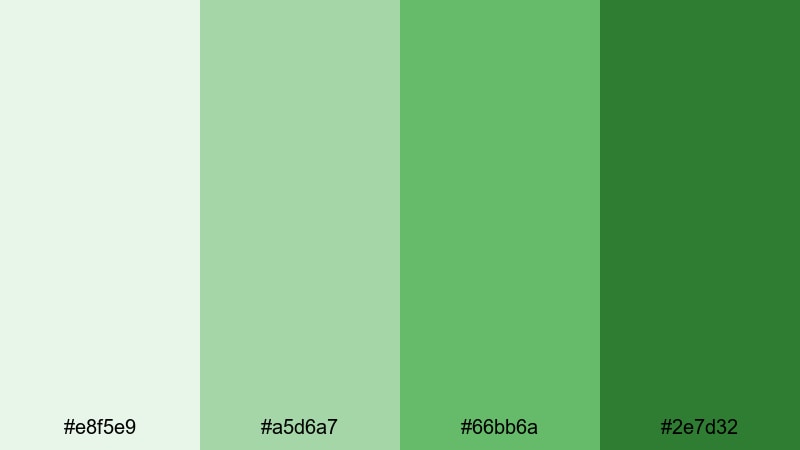 muted dashboard greens flat color palette with hex codes
