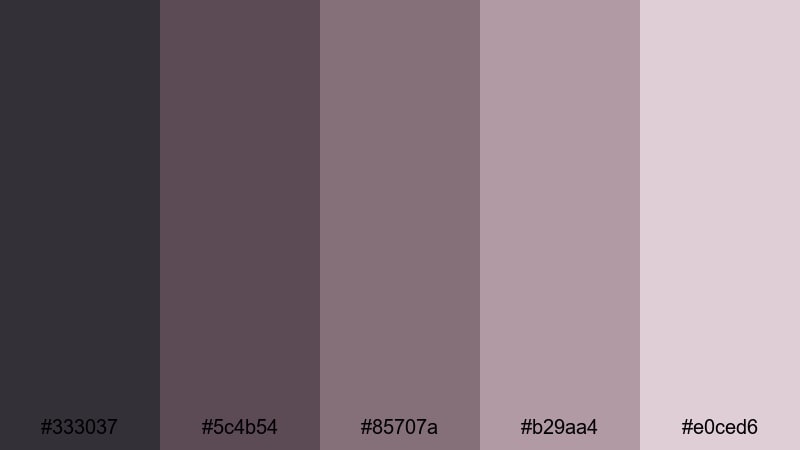 muted editorial wash gray maroon color palette with hex codes