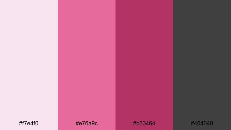 muted gallery pop red magenta color palette with hex codes