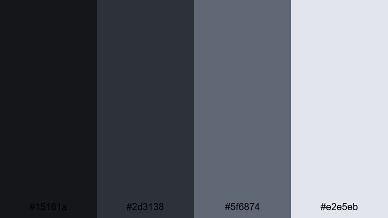 muted grid layout dark gray color palette with hex codes