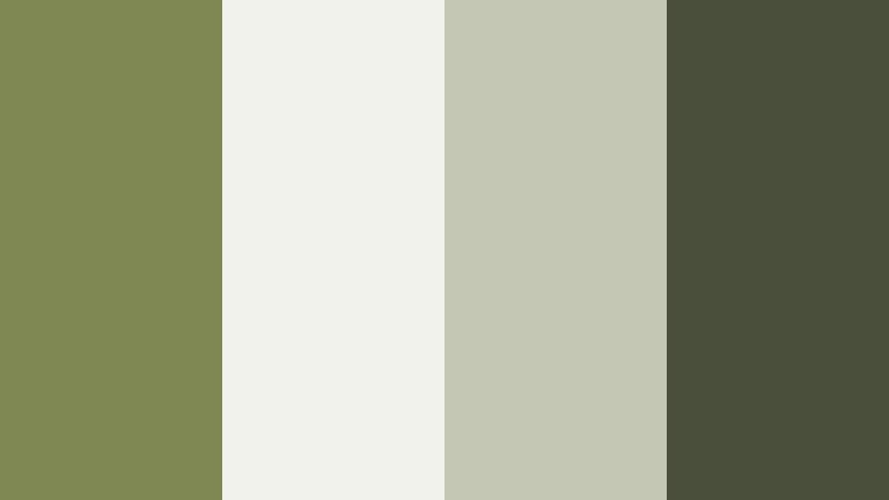 muted grid layout soft olive drab color palette with hex codes