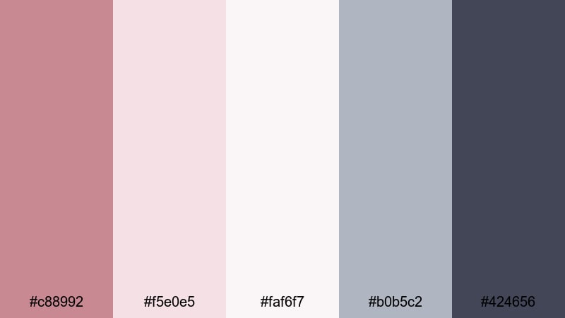 muted interface bloom old rose color palette with hex codes