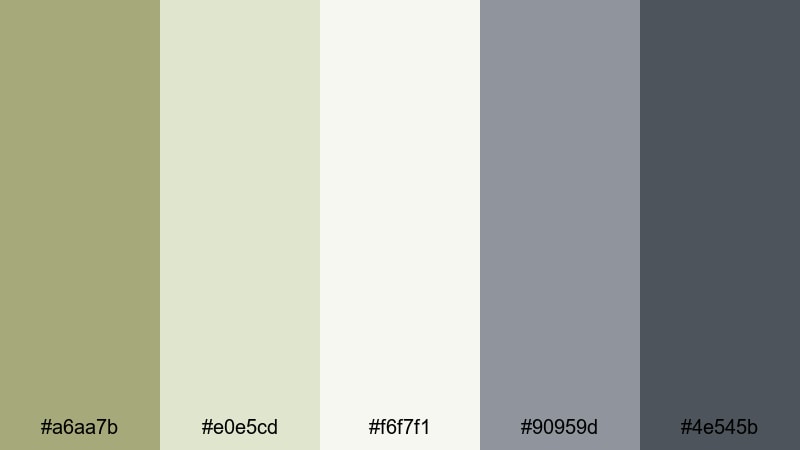 muted interface khaki green khaki color palette with hex codes