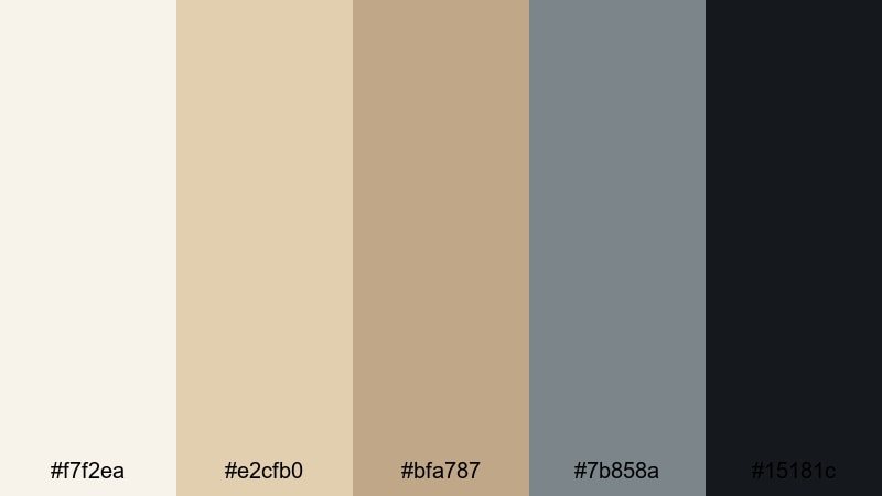 muted interface shell beige sand color palette with hex codes