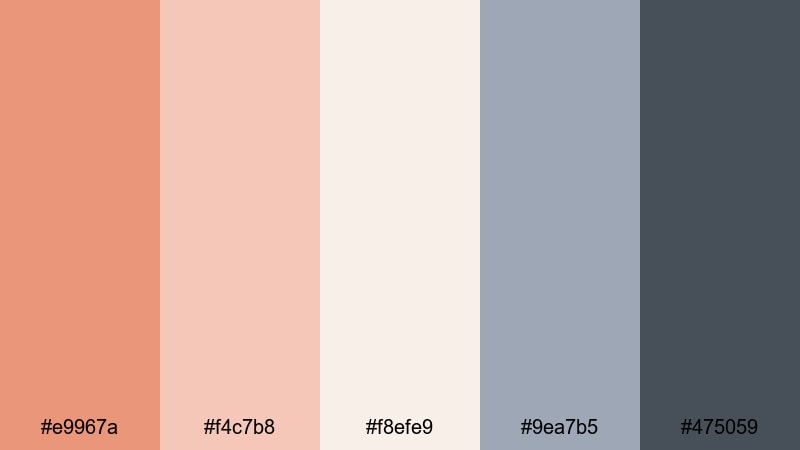 muted interface warmth dark salmon color palette with hex codes