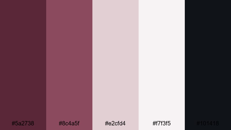 muted interface wine maroon color palette with hex codes