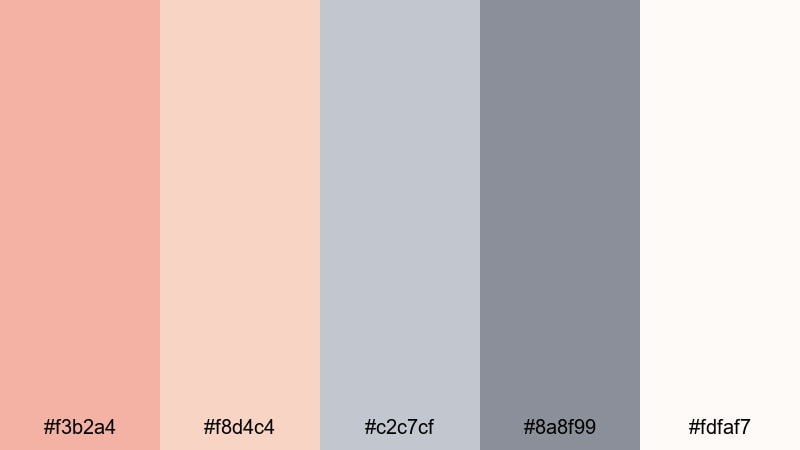 muted loft salmon salmon color palette with hex codes
