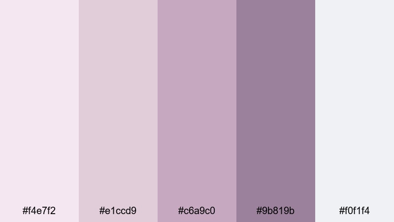 muted mauve interface pink lilac color palette with hex codes