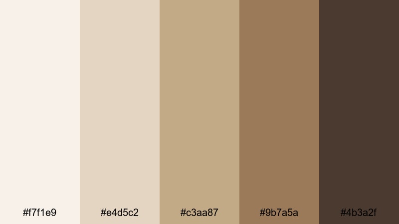 muted oat branding beige tan color palette with hex codes