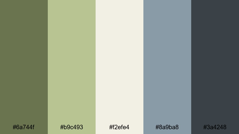 muted olive workspace olive green color palette with hex codes