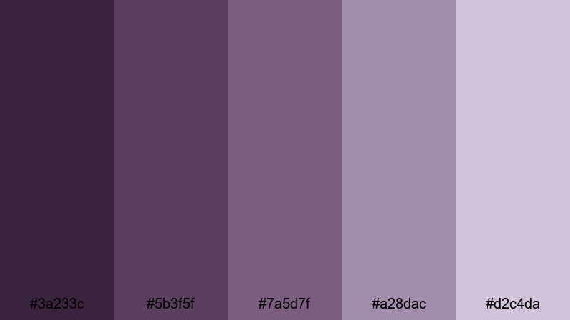 muted plum monochrome plum color palette with hex codes