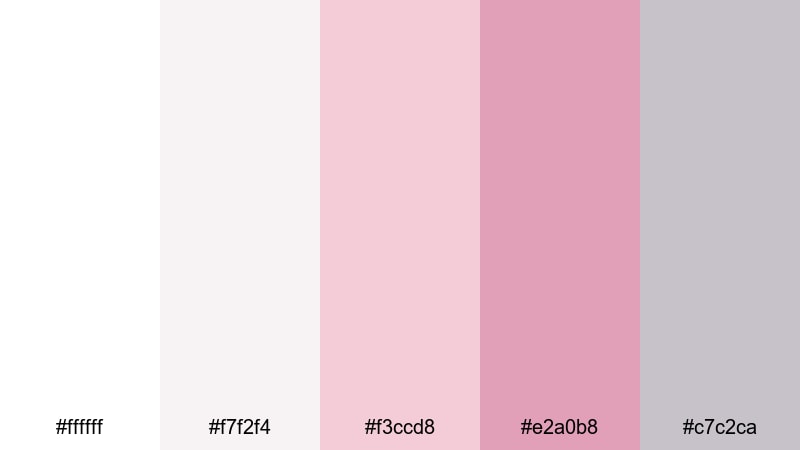 muted rose grid white pink color palette with hex codes