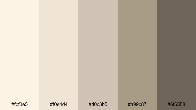 muted sand interface white ivory color palette with hex codes