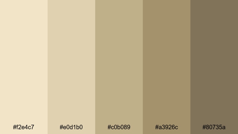 muted sand interface yellow beige color palette with hex codes