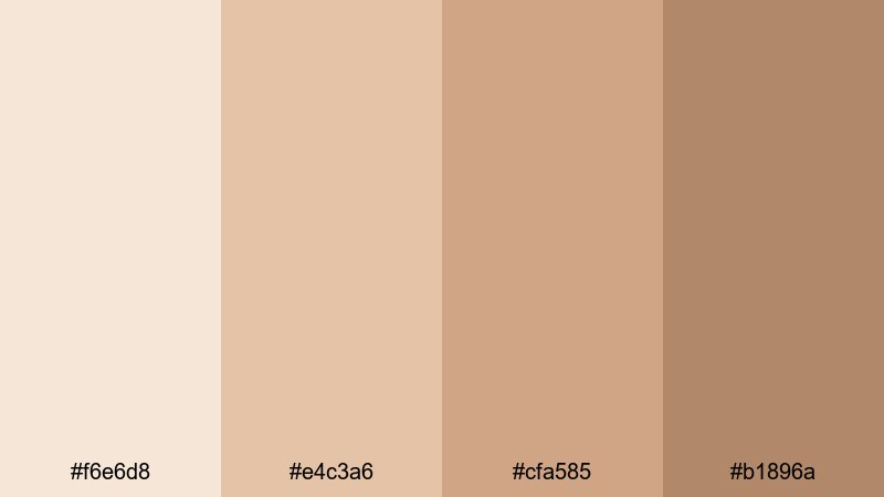 muted sand portraits skin color palette with hex codes