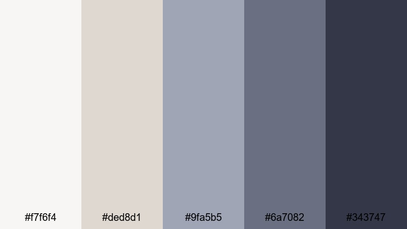 muted slate workspace rainy day color palette with hex codes