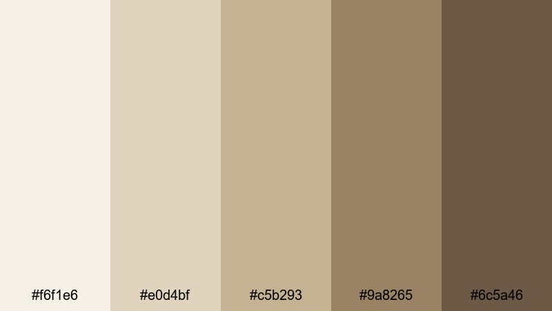 muted storybook neutrals khaki beige color palette with hex codes