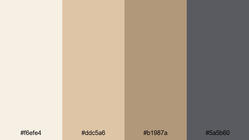 muted studio beige sand color palette with hex codes