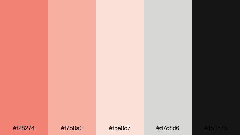 muted studio frame coral salmon color palette with hex codes
