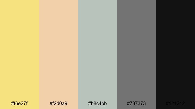 muted studio glow canary yellow color palette with hex codes