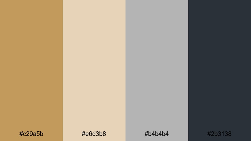 muted studio grid ochre color palette with hex codes