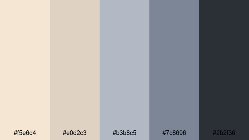 muted studio shine champagne color palette with hex codes