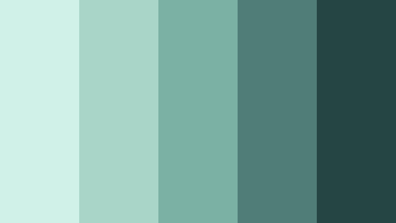 muted teal monochrome pale seafoam color palette with hex codes