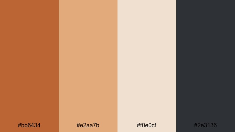 muted tech ginger ui ginger color palette with hex codes
