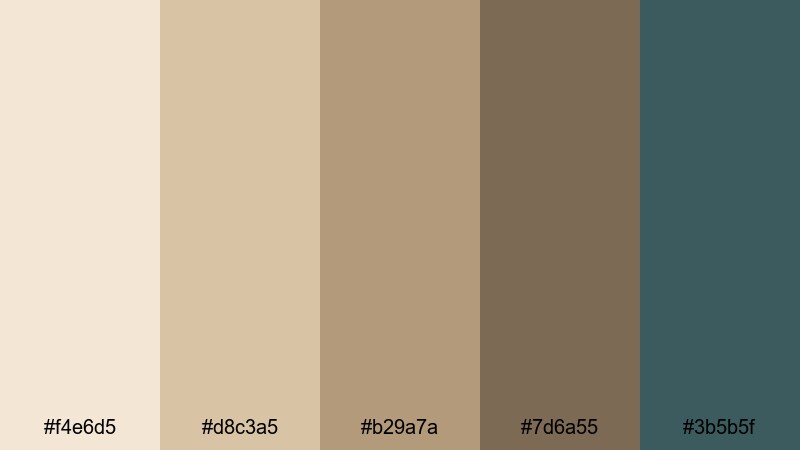 muted tech podcast tan color palette with hex codes