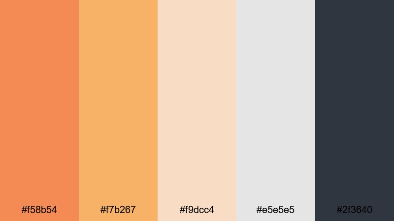 muted terrace glow sunset orange color palette with hex codes